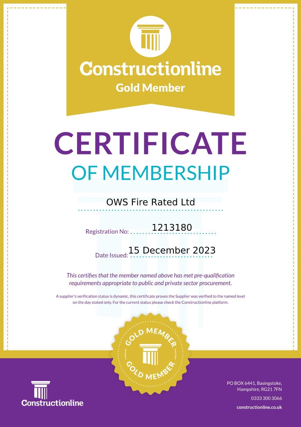 OWS Fire Accreditations